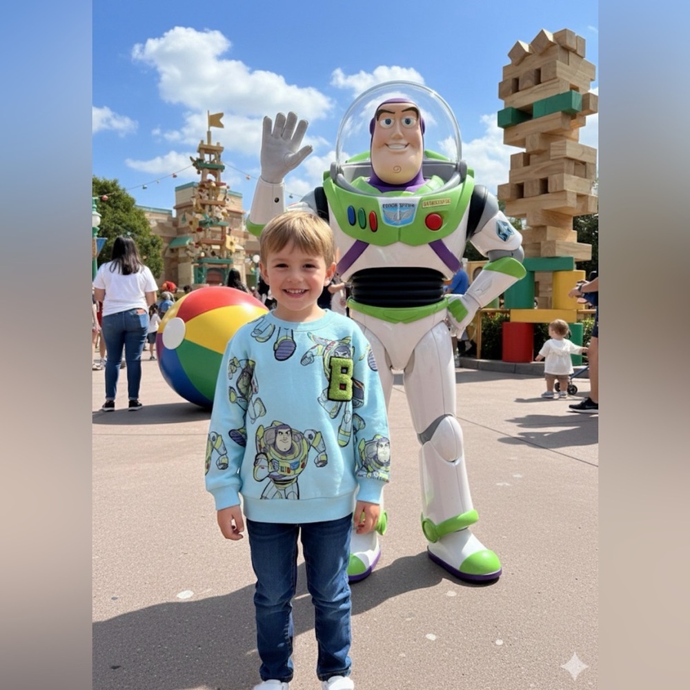 Disney Pixar Toy Story Size 3T Light Blue Buzz Lightyear Fleece Sweatshirt new